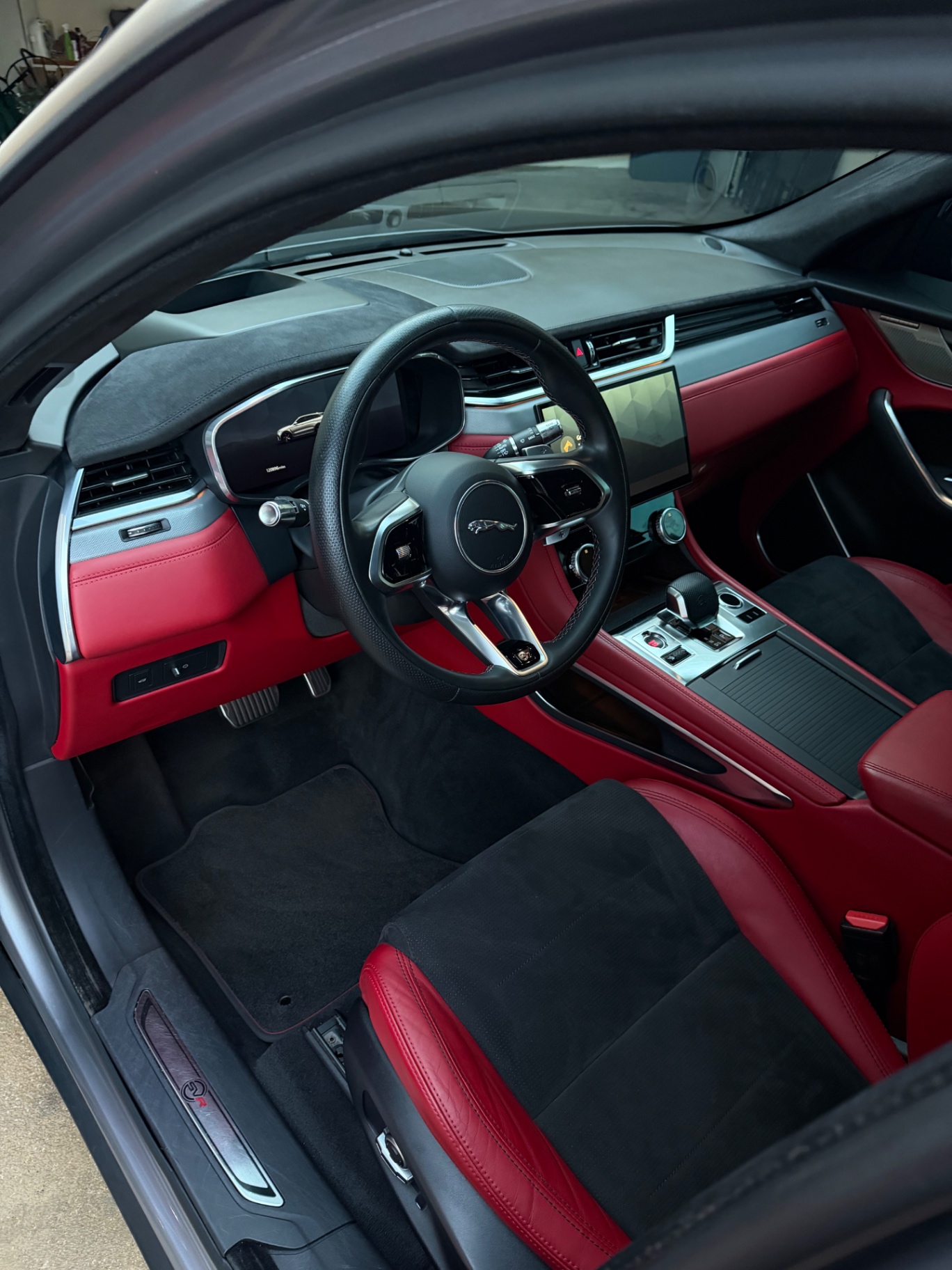 Jaguar red and black leather interior fully detailed